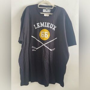 Mario Lemieux #66 Black 3 XL T-shirt Pittsburgh Penguins 66 Sticks New